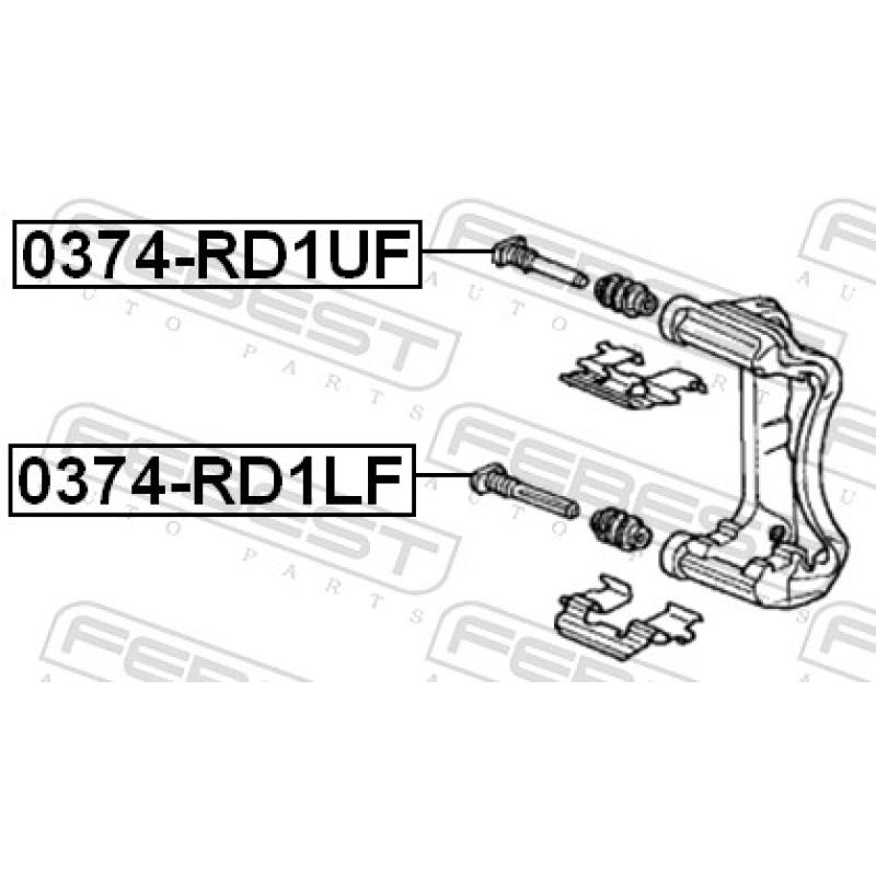 Boulon de guidage, étrier de frein FEBEST 0374-RD1LF - Visuel 1
