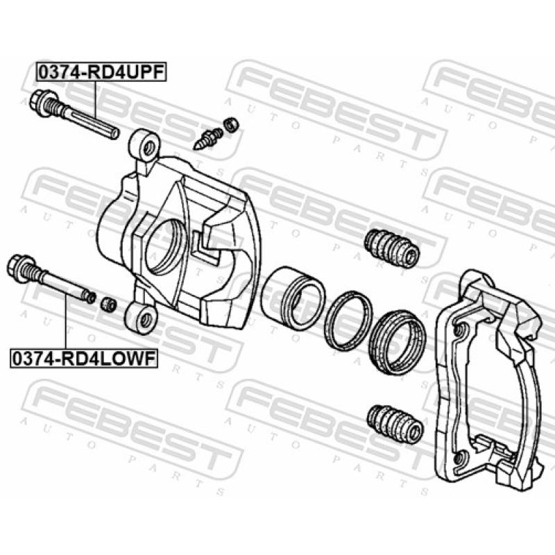 Boulon de guidage, étrier de frein FEBEST 0374-RD4LOWF - Visuel 2