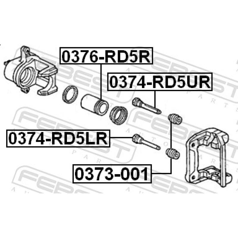 Boulon de guidage, étrier de frein FEBEST 0374-RD5LR - Visuel 2