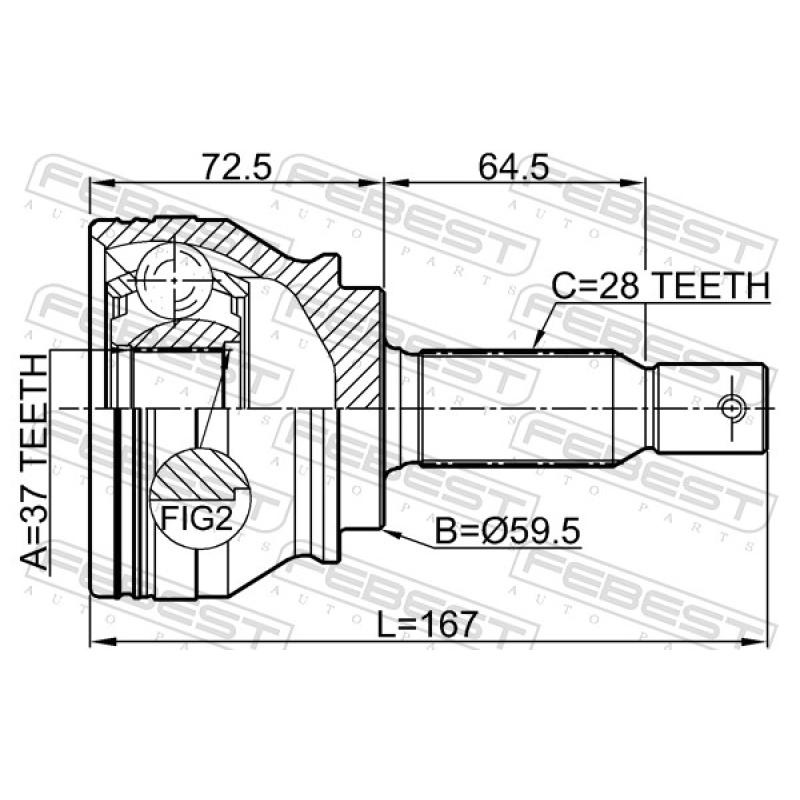 Embout de cardan avant (kit de réparation) FEBEST 0410-CW6 - Visuel 2