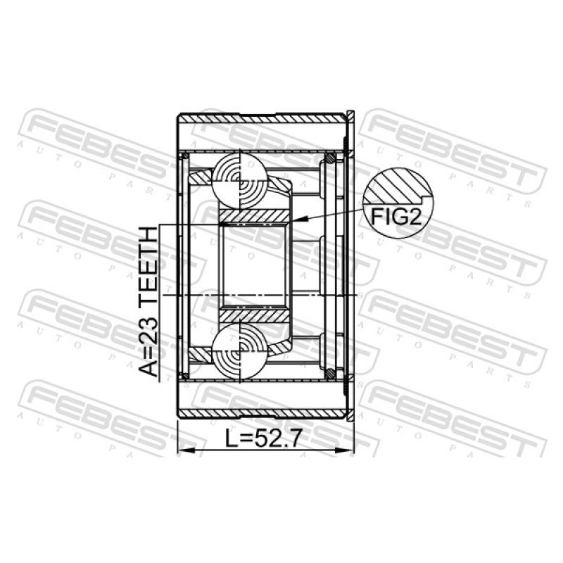 Joint, arbre longitudinal FEBEST 0411-CU2WSHA - Visuel 2