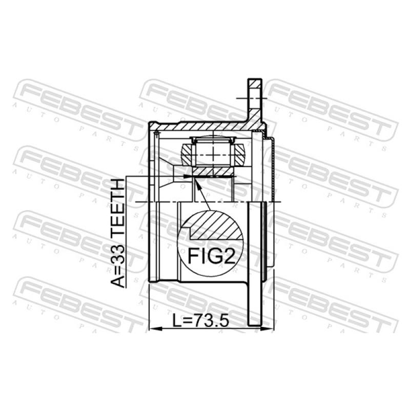 Jeu de joints, arbre de transmission avant droit FEBEST 0411-V75RH - Visuel 2