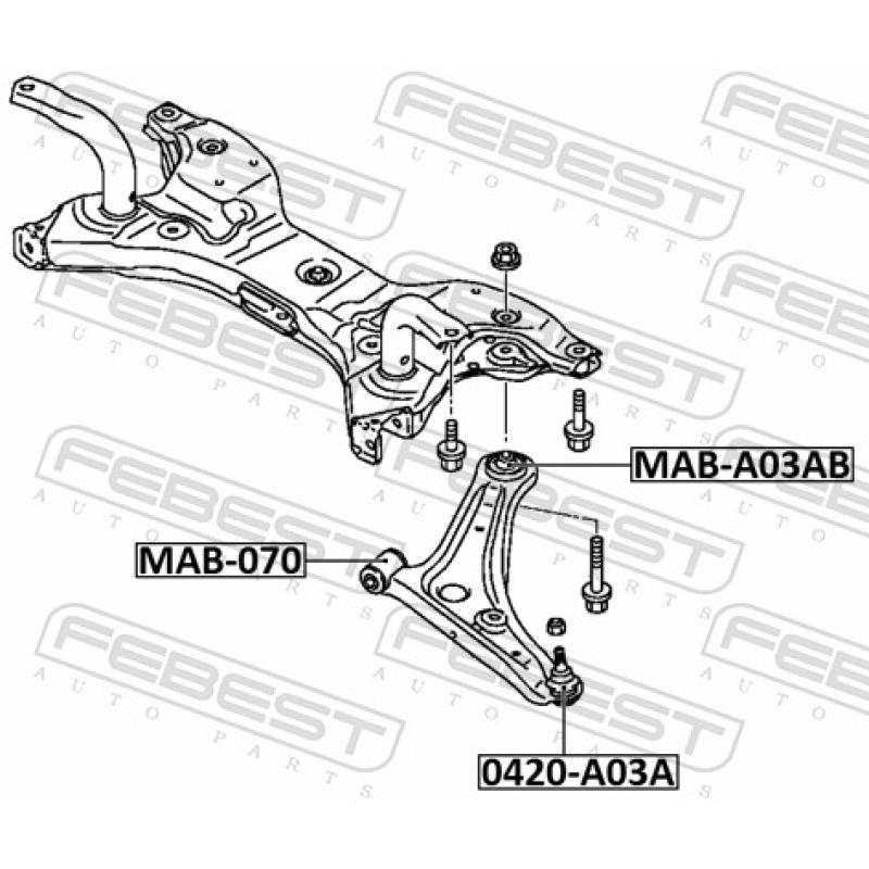 Rotule de suspension FEBEST 0420-A03A - Visuel 2