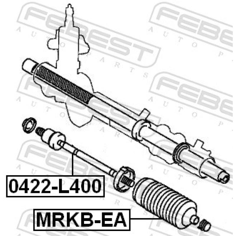 Rotule de direction intérieure, barre de connexion FEBEST 0422-L400 - Visuel 2