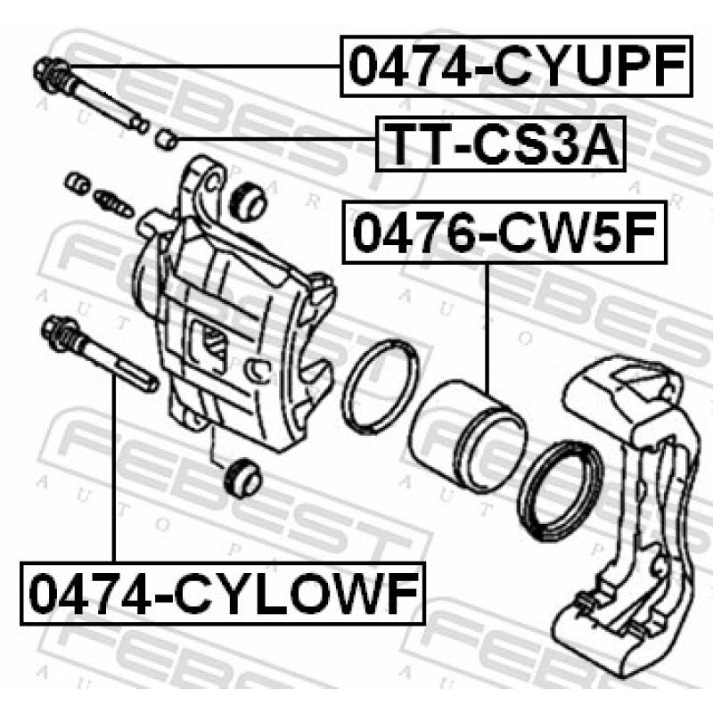 Boulon de guidage, étrier de frein FEBEST 0474-CYUPF - Visuel 2