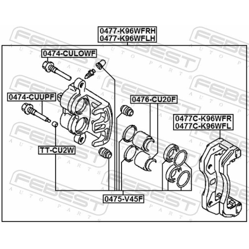 Piston, étrier de frein FEBEST 0476-CU20F - Visuel 2