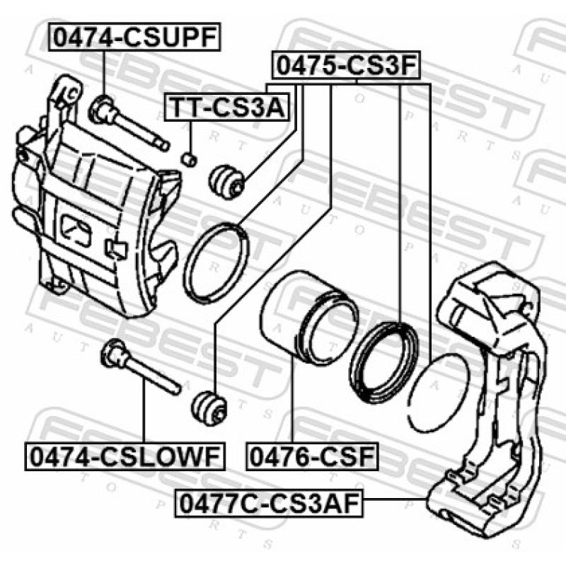 Jeu de supports d'étriers de freins FEBEST 0477C-CS3AF - Visuel 2
