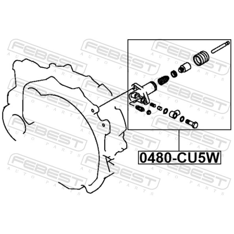 Cylindre récepteur, embrayage FEBEST 0480-CU5W - Visuel 1