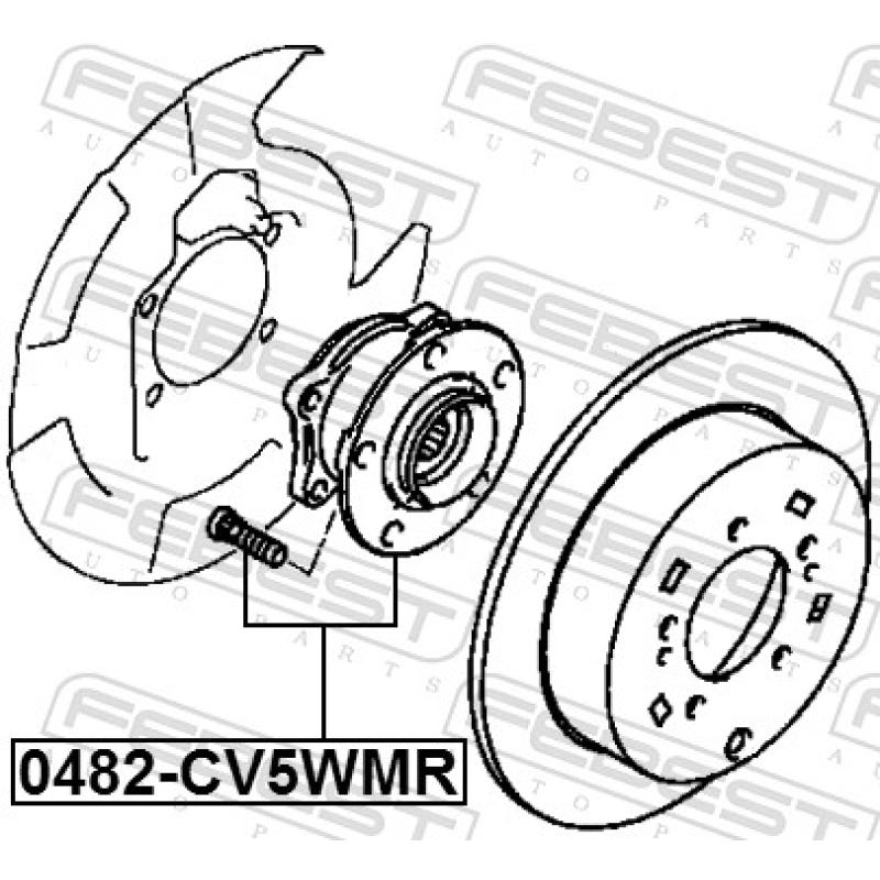 Moyeu de roue arrière FEBEST 0482-CV5WMR - Visuel 1