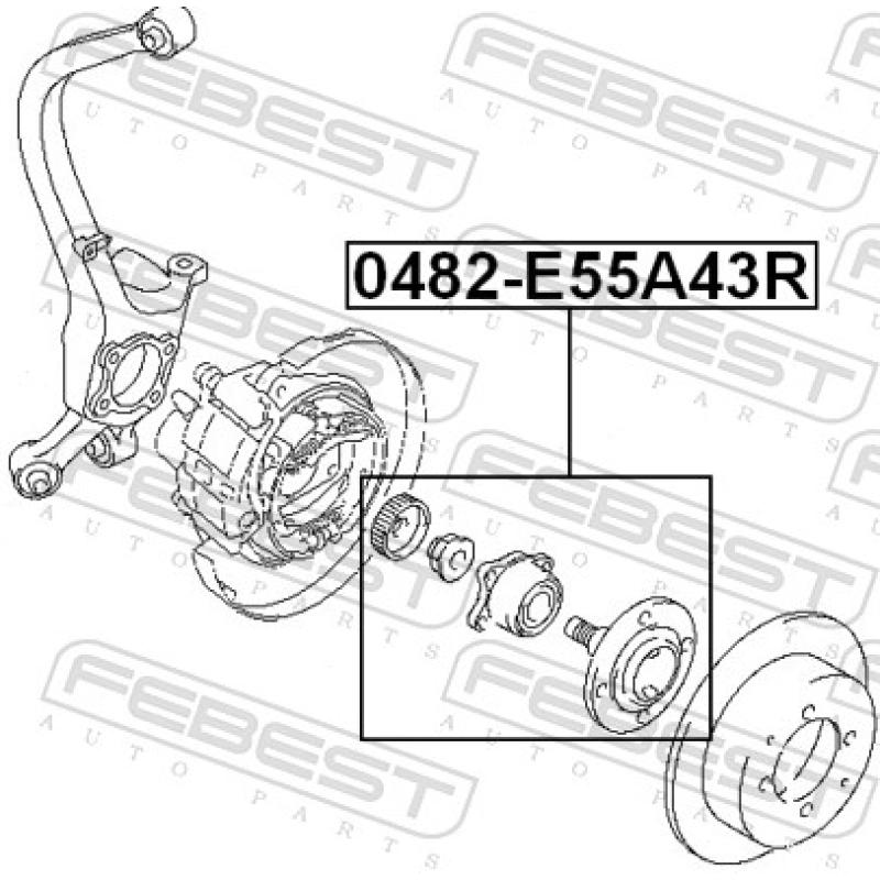 Moyeu de roue arrière FEBEST 0482-E55A43R - Visuel 1