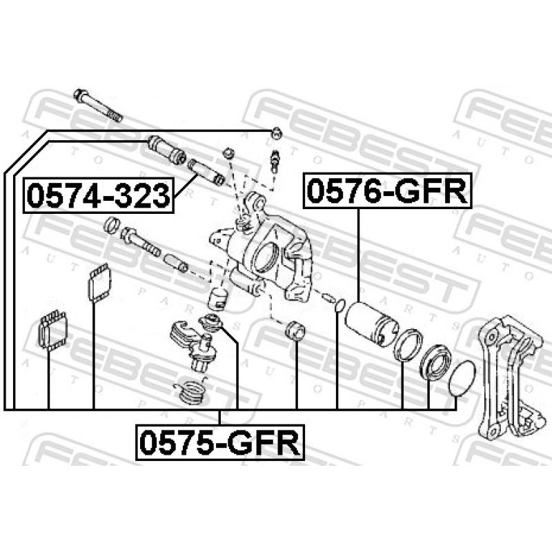 Piston, étrier de frein FEBEST 0576-GFR - Visuel 1