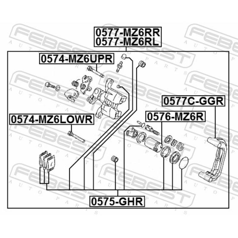 Piston, étrier de frein FEBEST 0576-MZ6R - Visuel 2