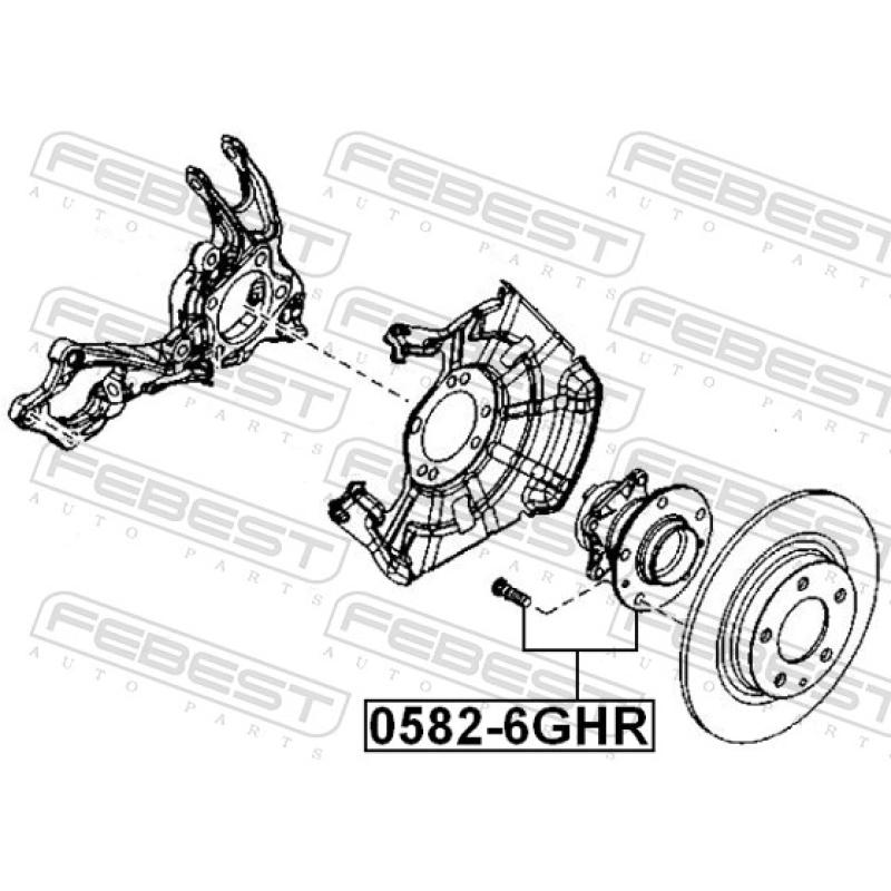 Moyeu de roue arrière FEBEST 0582-6GHR - Visuel 1