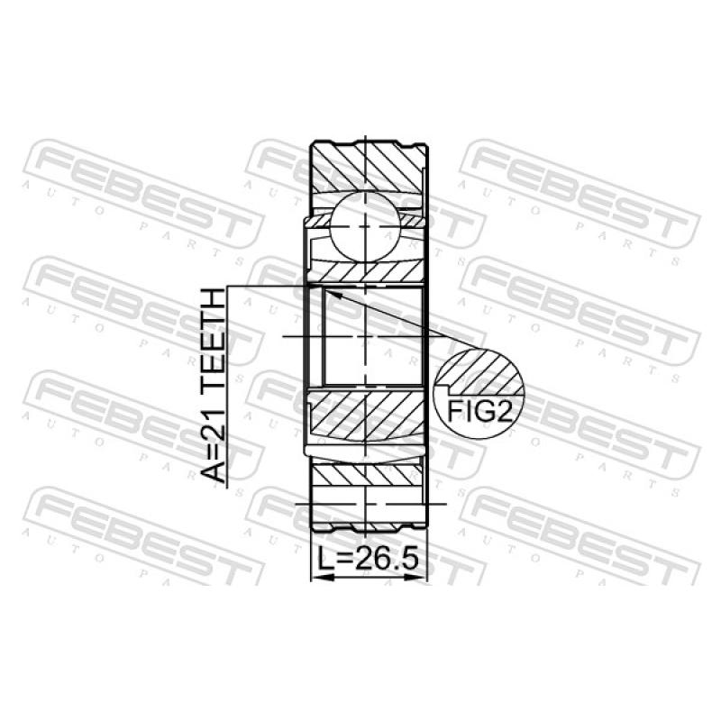 Joint, arbre longitudinal FEBEST 0711-JB416SHA - Visuel 2