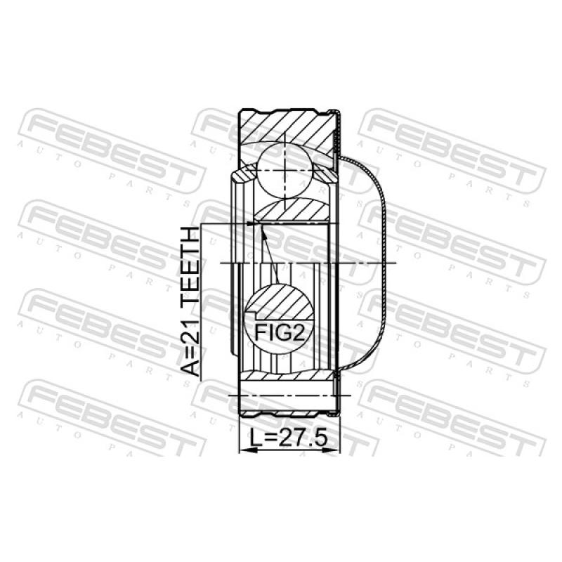 Joint, arbre longitudinal FEBEST 0711-JB420SHA - Visuel 2