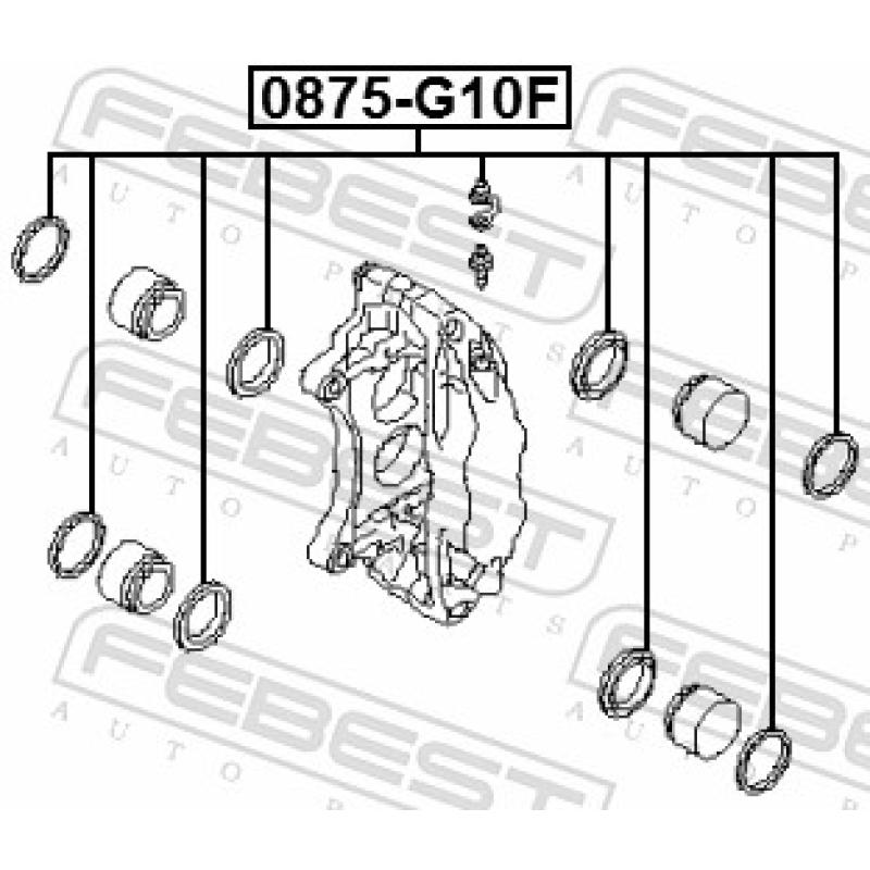 Kit de réparation, étrier de frein FEBEST 0875-G10F - Visuel 2