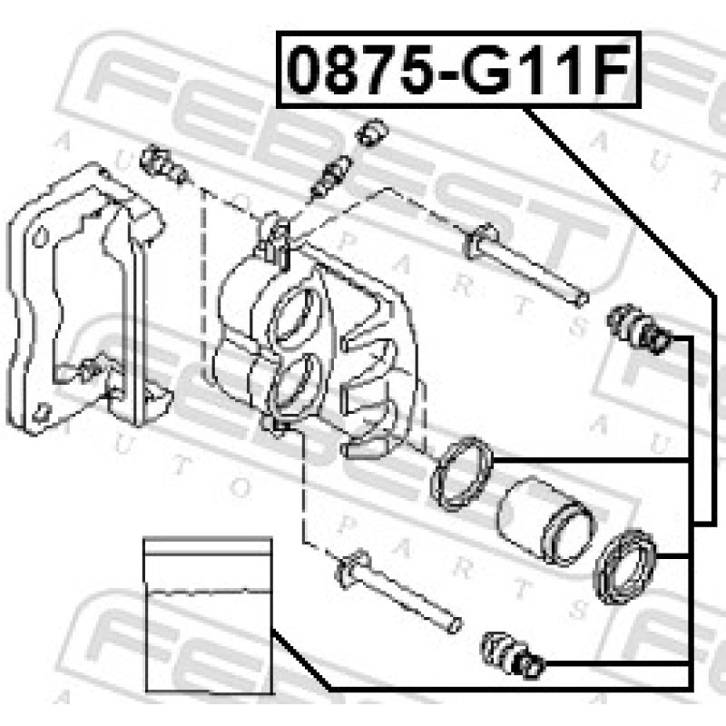 Kit de réparation, étrier de frein FEBEST 0875-G11F - Visuel 2