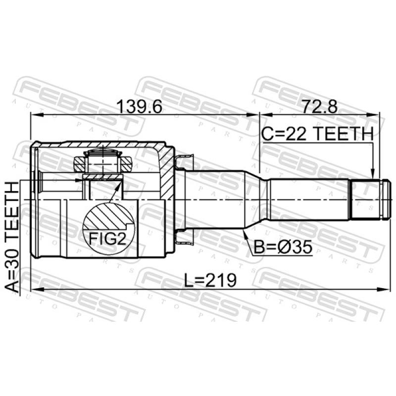 Jeu de joints, arbre de transmission avant gauche FEBEST 1011-T300LH - Visuel 1