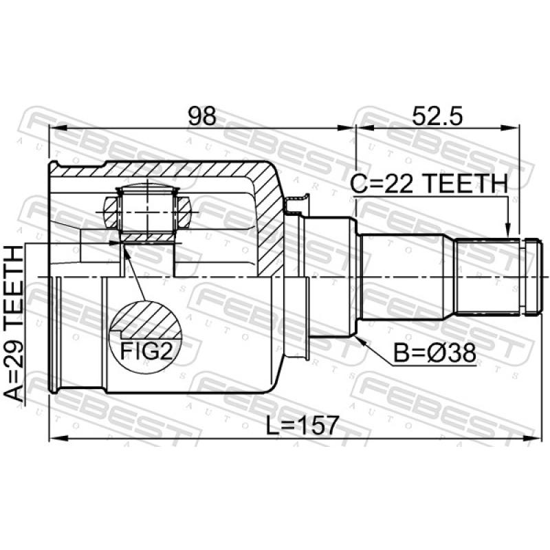 Embout de cardan avant (kit de réparation) FEBEST 1111-T250 - Visuel 2
