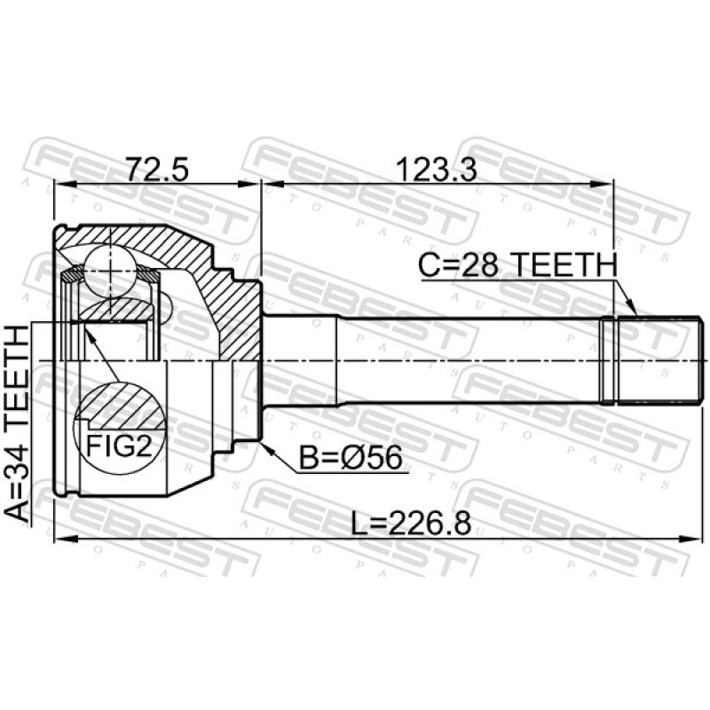 Embout de cardan avant (kit de réparation) FEBEST 1210-H1 - Visuel 2