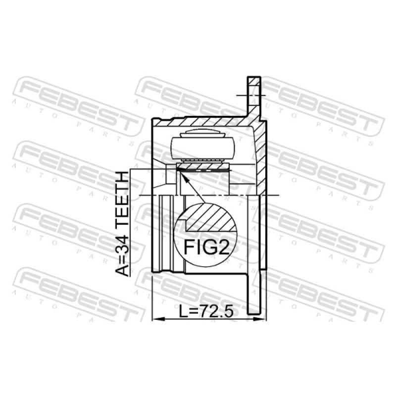 Jeu de joints, arbre de transmission avant droit FEBEST 1211-TERRH - Visuel 1
