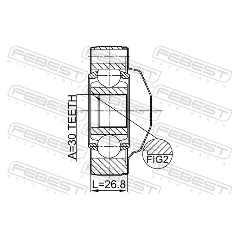 Joint, arbre longitudinal FEBEST 1611-164SHA - Visuel 2