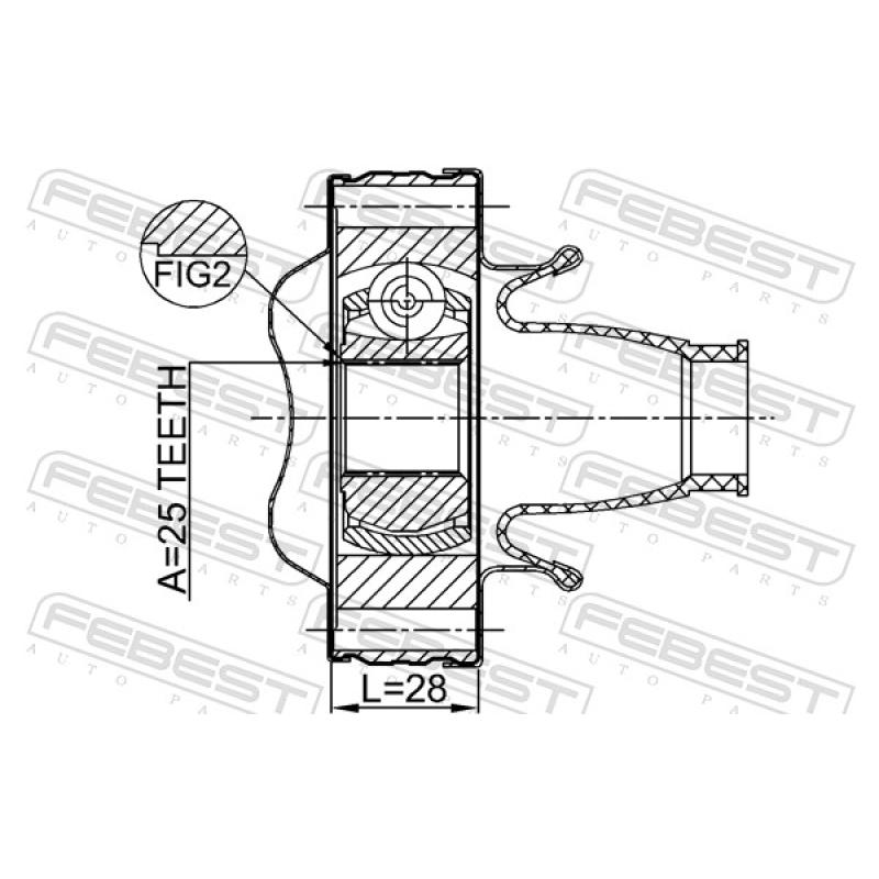 Joint, arbre longitudinal FEBEST 2011-GRCHSHA - Visuel 2
