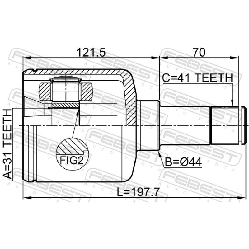 Jeu de joints, arbre de transmission avant gauche FEBEST 2111-TRD9LH - Visuel 1