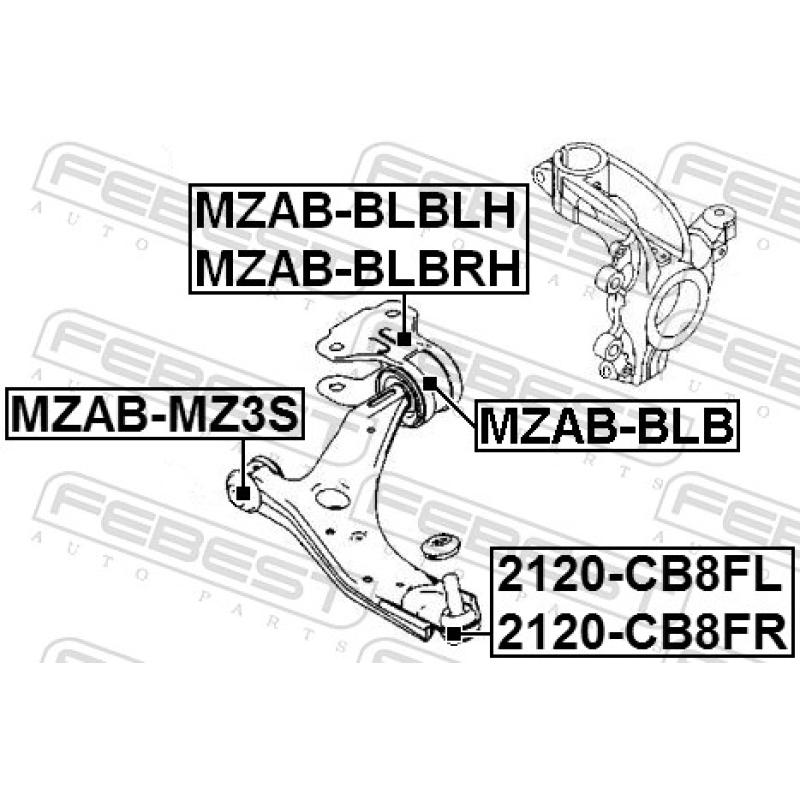 Rotule de suspension avant gauche FEBEST 2120-CB8FL - Visuel 2
