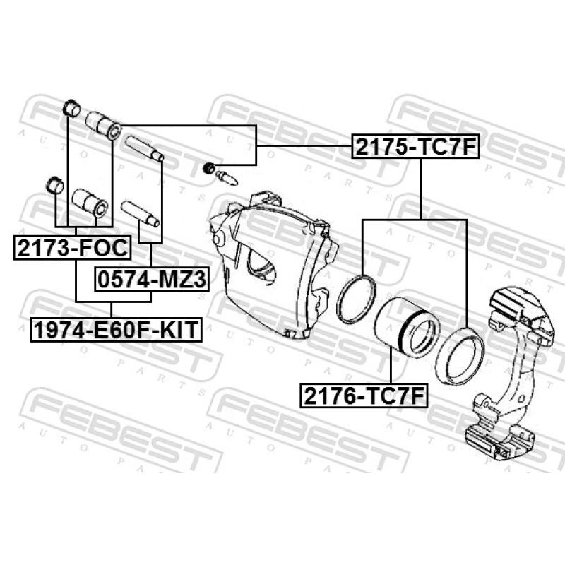 Piston, étrier de frein FEBEST 2176-TC7F - Visuel 1