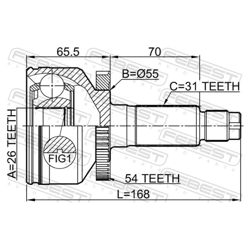Embout de cardan avant (kit de réparation) FEBEST 2210-CARA54 - Visuel 2