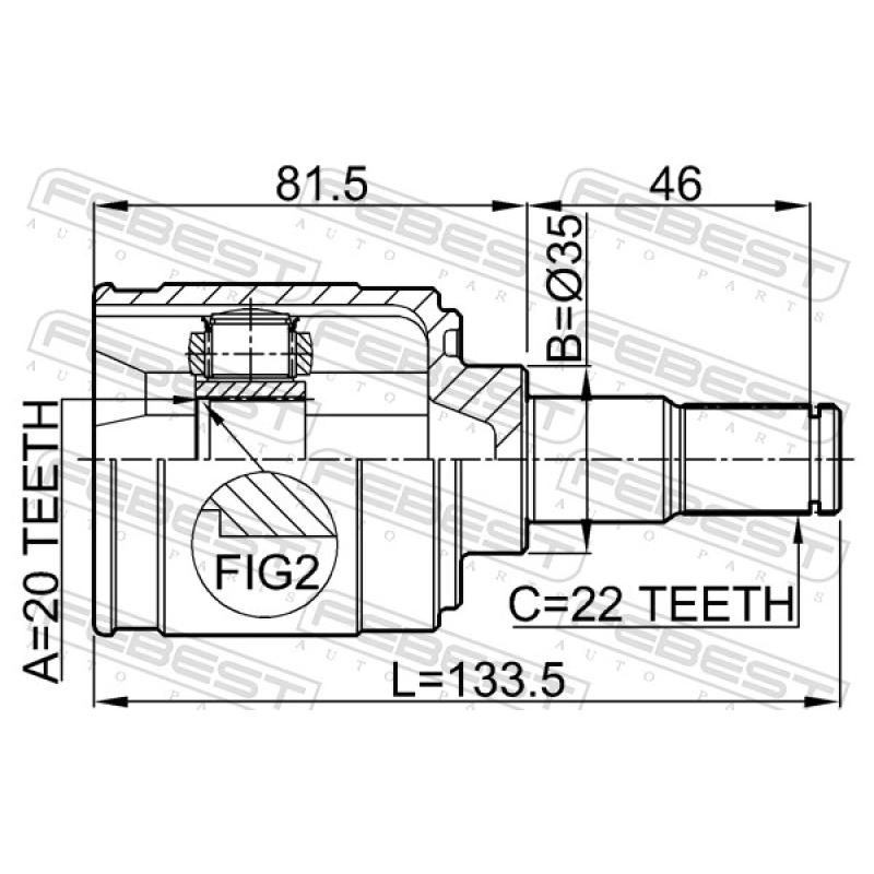 Embout de cardan avant (kit de réparation) FEBEST 2211-PICAT - Visuel 1