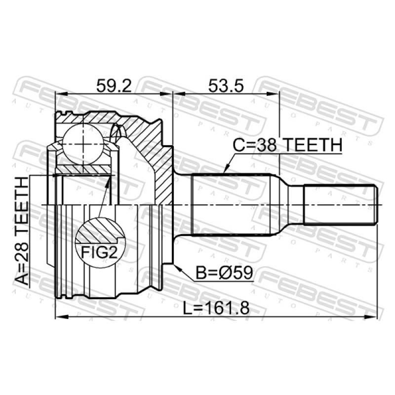 Embout de cardan avant (kit de réparation) FEBEST 2310-TRANRR - Visuel 2