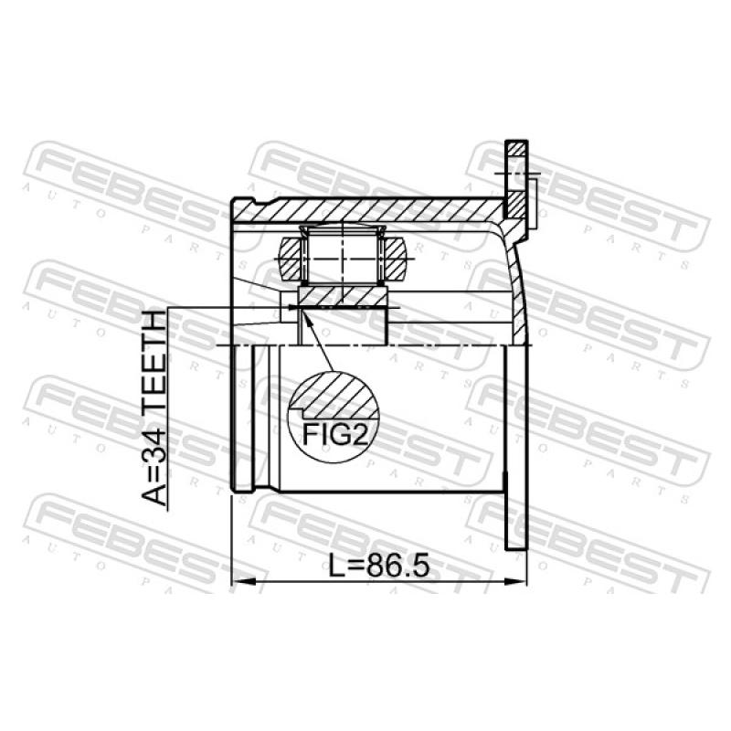 Embout de cardan avant (kit de réparation) FEBEST 2311-CCLH - Visuel 2