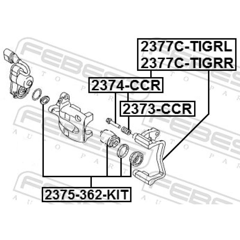 Joint-soufflet, guidage d'étrier de frein FEBEST 2373-CCR - Visuel 2