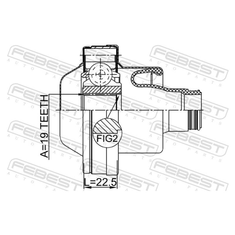Joint, arbre longitudinal FEBEST 2711-S80IISHA - Visuel 2