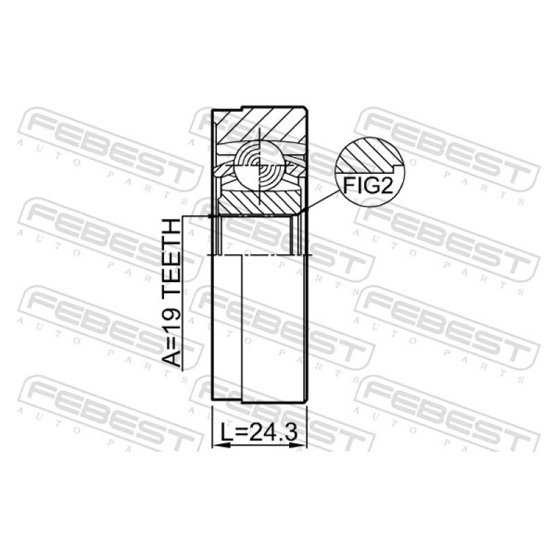 Joint, arbre longitudinal FEBEST 2711-XC60SHA - Visuel 2
