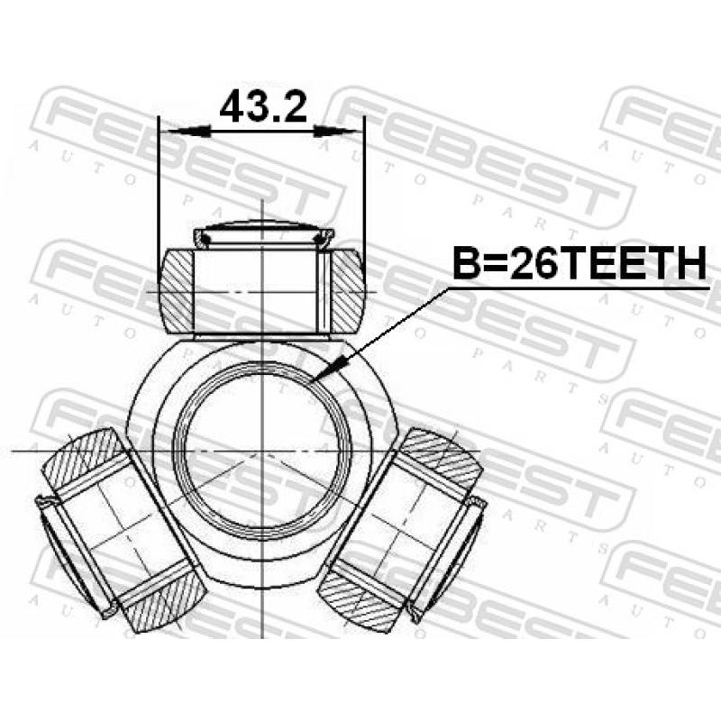 Trépied, arbre de commande FEBEST 2716-S80T - Visuel 2