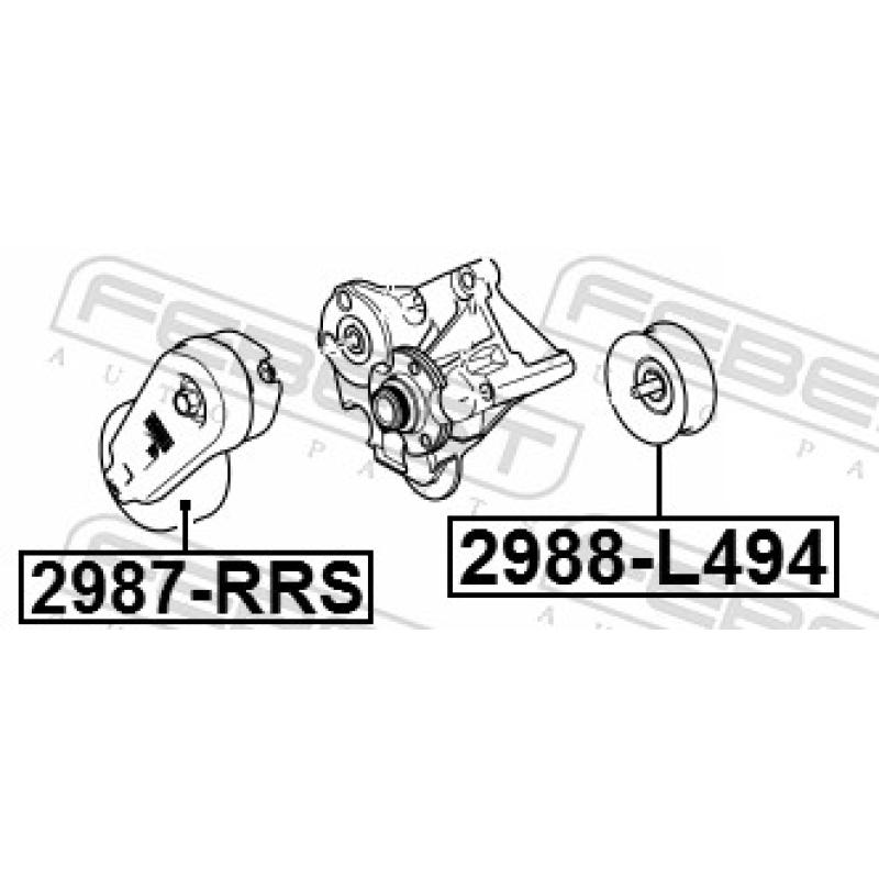 Poulie-tendeur, courroie trapézoïdale à nervures FEBEST 2987-RRS - Visuel 2
