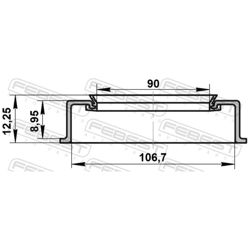 Bague d'étanchéité, moyeu de roue FEBEST 95ADS-911060912X - Visuel 1