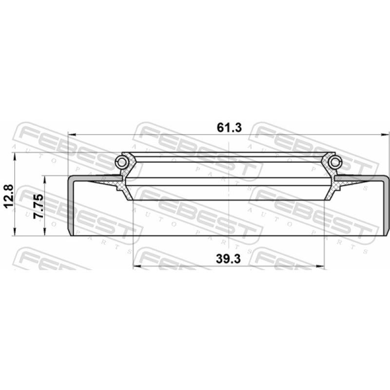 Bague d'étanchéité, arbre de transmission FEBEST 95GDW-41610813R - Visuel 2