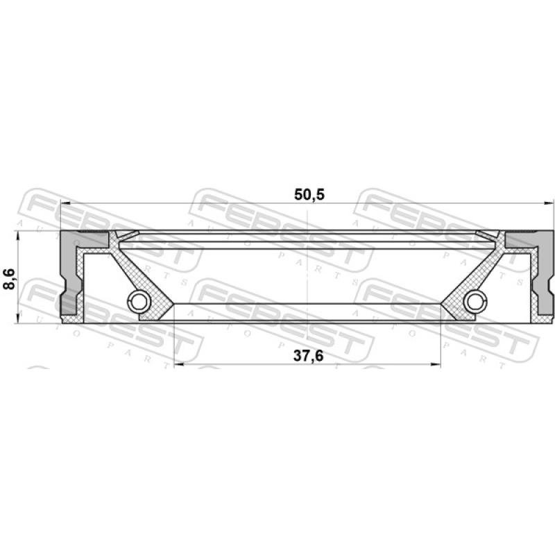 Bague d'étanchéité, moyeu de roue FEBEST 95GFZ-39500808X - Visuel 1