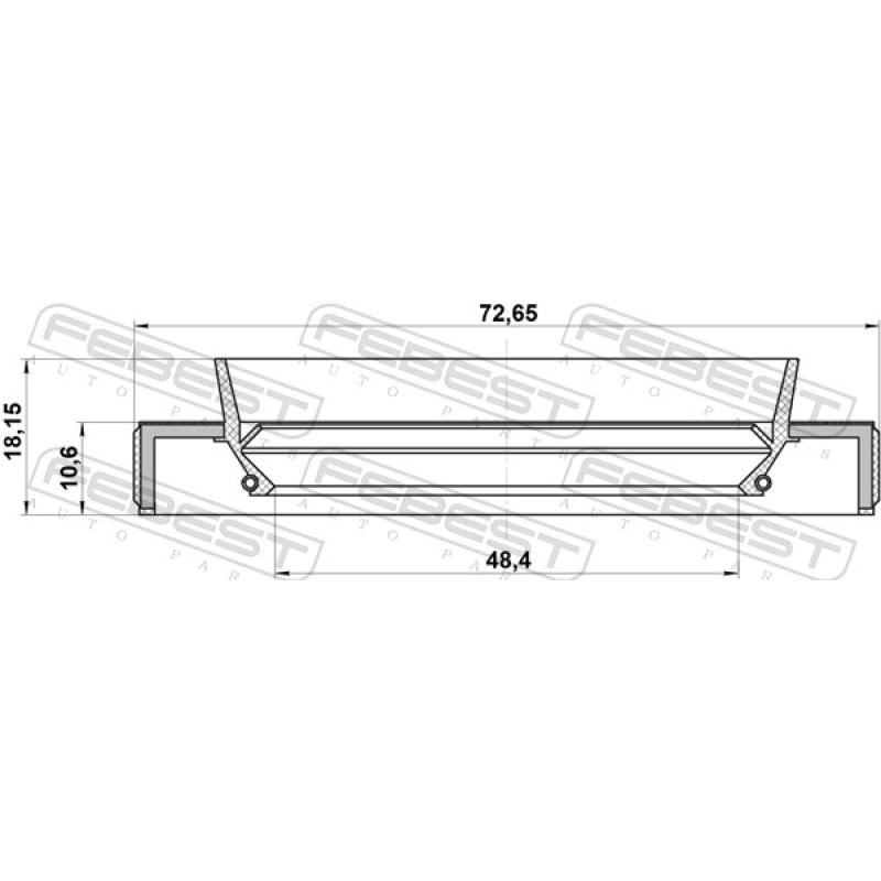 Bague d'étanchéité, arbre de transmission FEBEST 95HBY-50731118L - Visuel 2