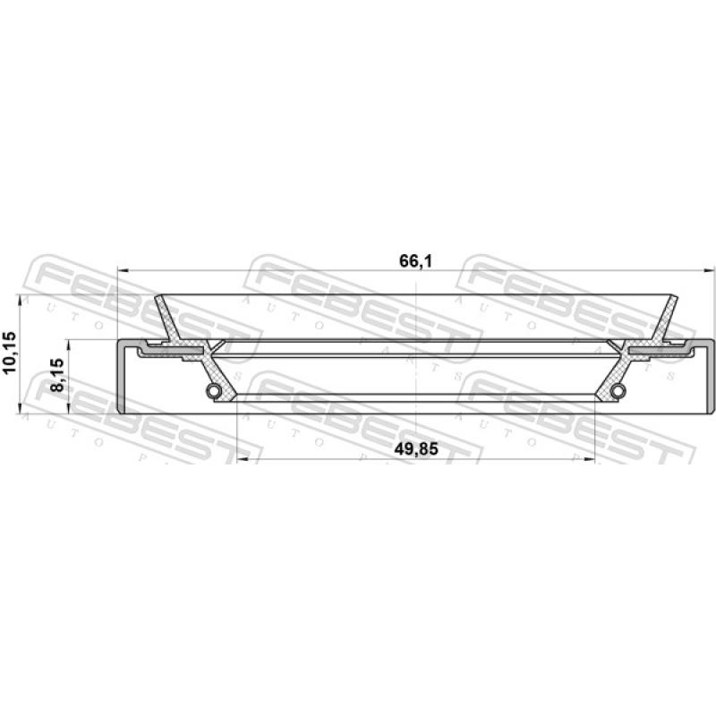 Bague d'étanchéité, moyeu de roue FEBEST 95HDS-51660810X - Visuel 2