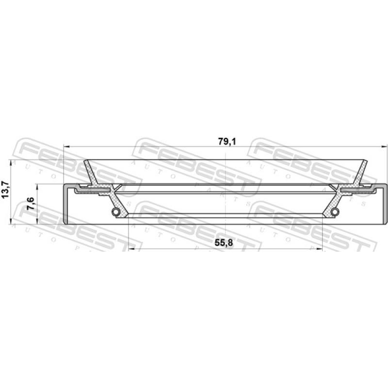 Bague d'étanchéité, moyeu de roue FEBEST 95HDS-57790814X - Visuel 2