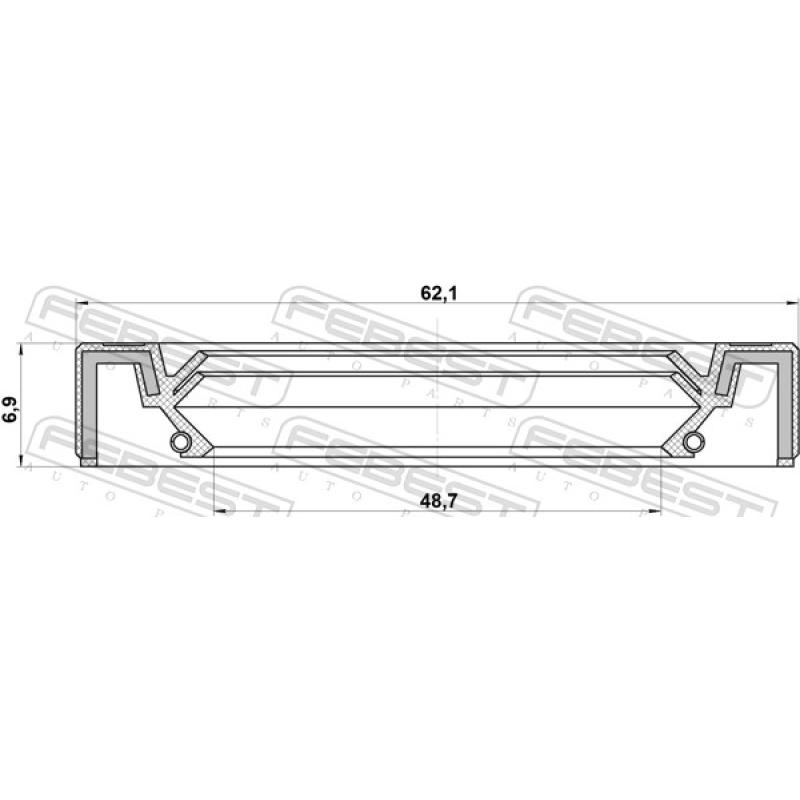 Bague d'étanchéité, moyeu de roue FEBEST 95IBS-50620707X - Visuel 2
