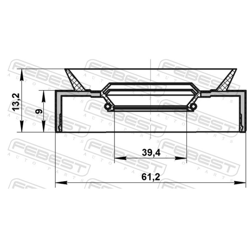 Bague d'étanchéité, arbre de transmission FEBEST 95PAS-41610913R - Visuel 2