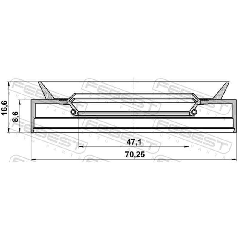 Bague d'étanchéité, moyeu de roue FEBEST 95TBS-49700917X - Visuel 2