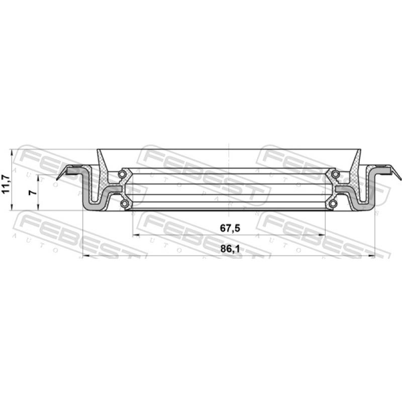 Bague d'étanchéité, moyeu de roue FEBEST 95TCS-69860712X - Visuel 2