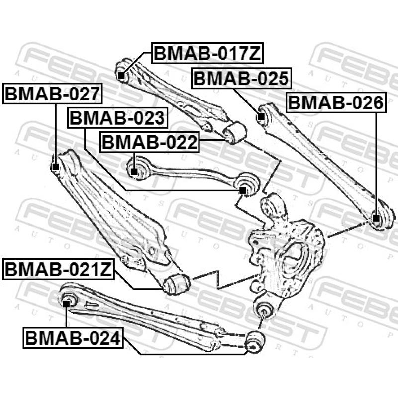 Douille de palier, bras transversal FEBEST BMAB-024 - Visuel 1